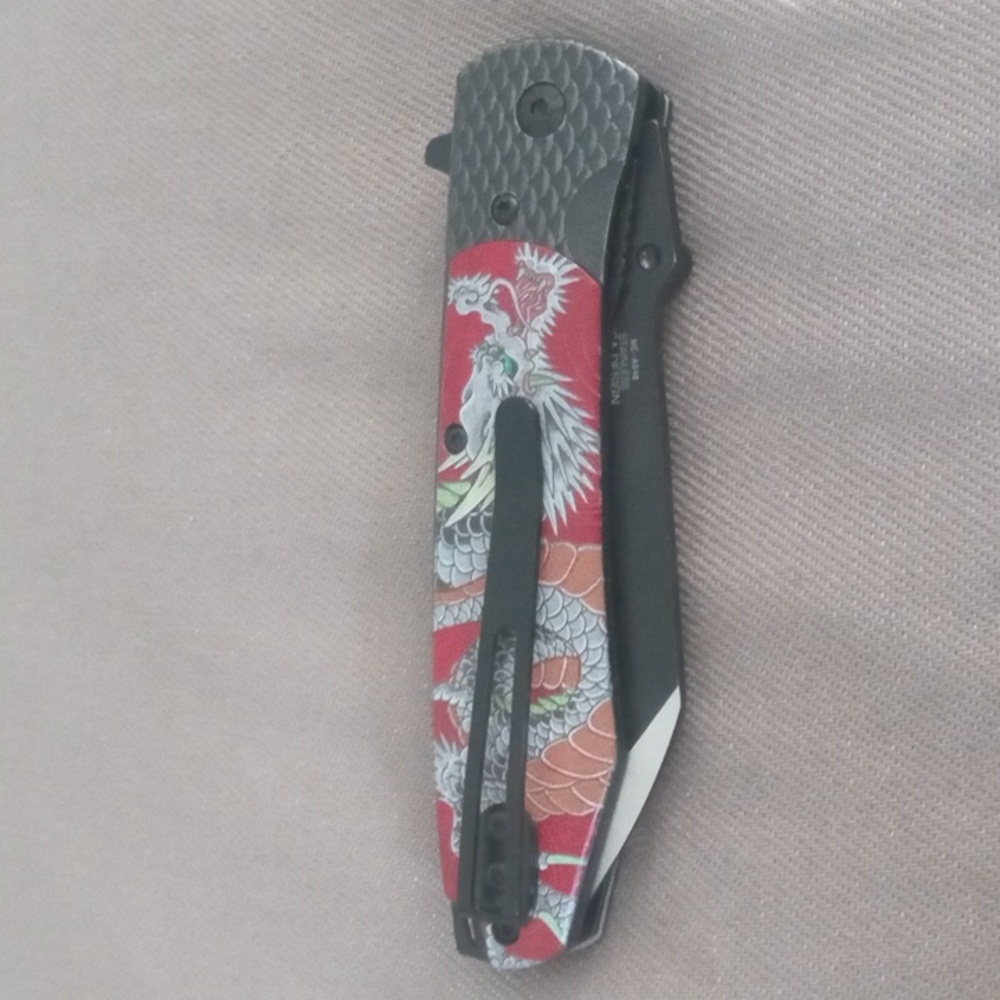 Collectible Chinese Dragon Red  Knife New - Picture 5 of 15